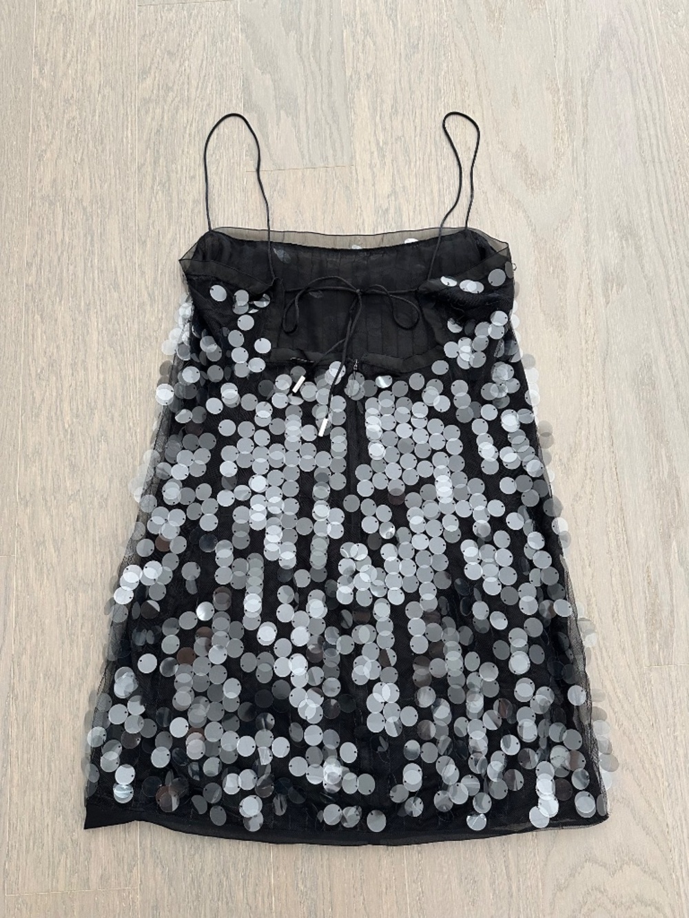 16Arlington 16 Arlington FIA Black Sequin Sequined Mini Tulle Dress UK 10 = US 6 - Picture 2 of 12